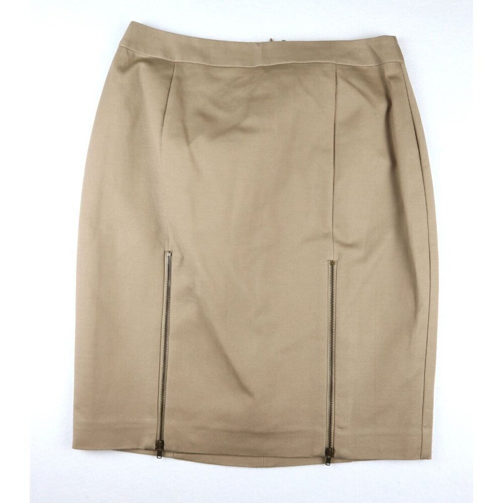 WOMEN'S BEIGE PENCIL SKIRT w/ ZIPPER DETAIL - WORTHINGTON - SIZE 4